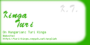 kinga turi business card